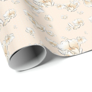 Papier Cadeau Mariage nuptiale de douche de magnolia de crème et
