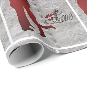 Papier Cadeau Mariage Occidental Couple Romantique Love Cadeau