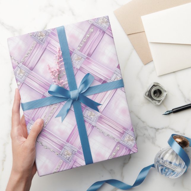 Papier Cadeau Mariage Pearl Violet Rose (Cadeaux)