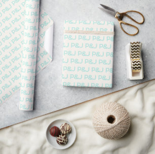 Papier Cadeau Mariage personnalisé minimaliste moderne bleu