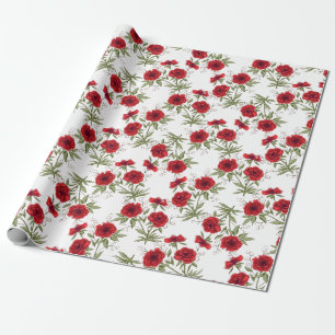 Papier Cadeau Mariage Romantique Rose Rouge
