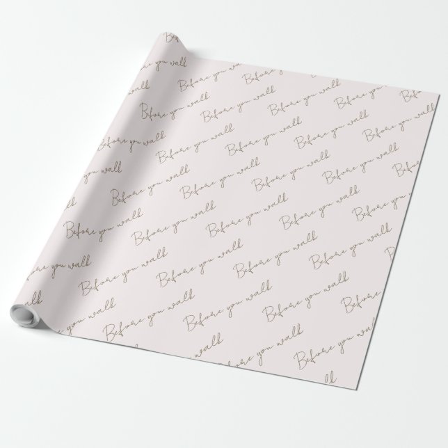 Papier Cadeau Mariage Rose et Or Avant de marcher (Déroulé)
