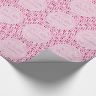 Papier Cadeau Mariage rose Printemps Cerisiers en fleurs et ceri