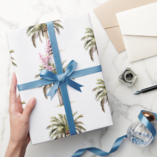 Papier Cadeau Mariage Tropical Aloha Plage Palmiers