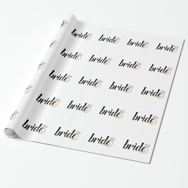 Papier Cadeau Mariée avec anneau (Déroulé)
