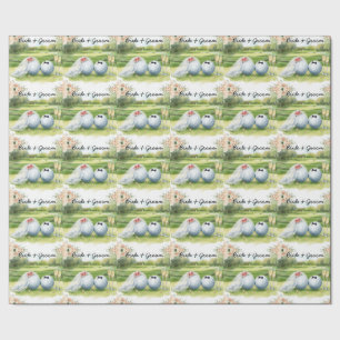 Papier Cadeau Mariée golf mariage mari golfeur sur gazon vert