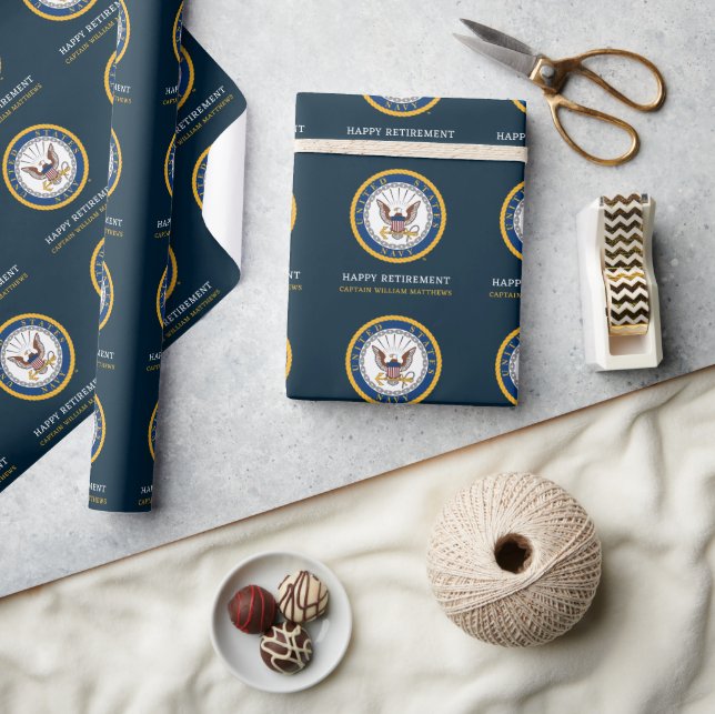 Papier Cadeau Marine américaine | Emblème de la marine | Bonne r (Artisanat)