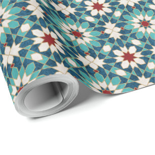 Papier Cadeau Marine Bleu Turquoise Blanc Marbre Rouge Marbre Ma