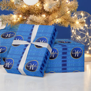 Papier Cadeau Marine Blue Faux Parties scintillant Bokeh Sparkly