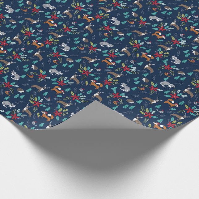 Papier Cadeau Marine de Noël Woodland (Coin)