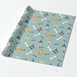 Papier Cadeau Marionnettes, enfants et animaux de compagnie enve