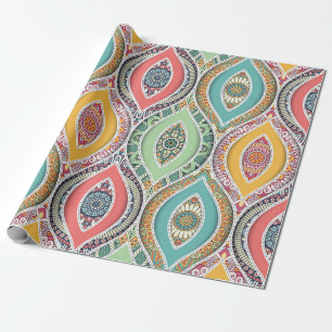 Papier Cadeau Marocain coloré motif Mandala