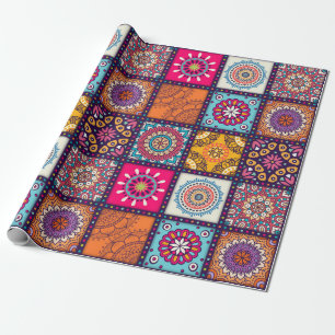 Papier Cadeau Marocain coloré motif Mandala