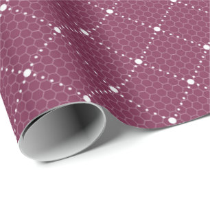 Papier Cadeau Maroon de Bourgogne Délicat dentelle blanc Élégant