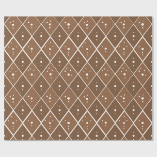 Papier Cadeau Marron Taupe Diamant Moderne Scandinave