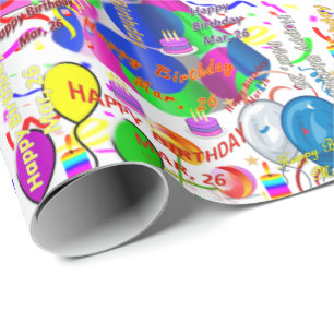 Papier Cadeau Mars, 26 Anniversaire Cadeau Papier