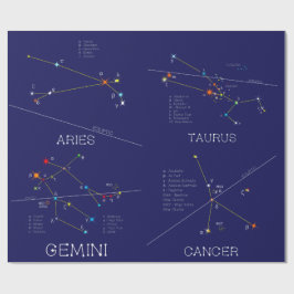 Papier Cadeau Mars - Juillet Zodiac Constellations