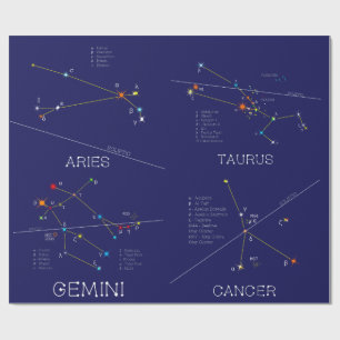 Papier Cadeau Mars - Juillet Zodiac Constellations
