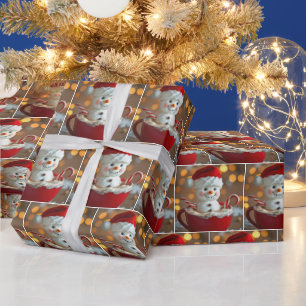 Papier Cadeau Marshmallow Snowman Dans Chocolat Chaud