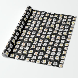 Papier Cadeau MARSHmeowLOWS Jeu de mots fantasques Chat Marshmal