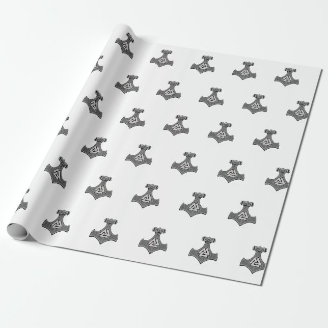 Papier Cadeau Marteau de Thor - Papier d'enveloppement (Déroulé)