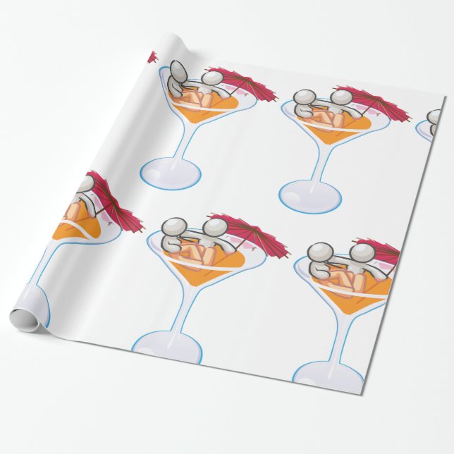 Papier Cadeau Martini romantique (Déroulé)