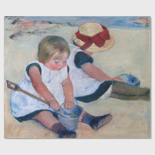 Papier Cadeau Mary Cassatt Enfants Jouant sur la Plage 1884