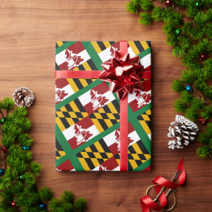 Papier Cadeau Maryland Drapeau Merryland Noël  