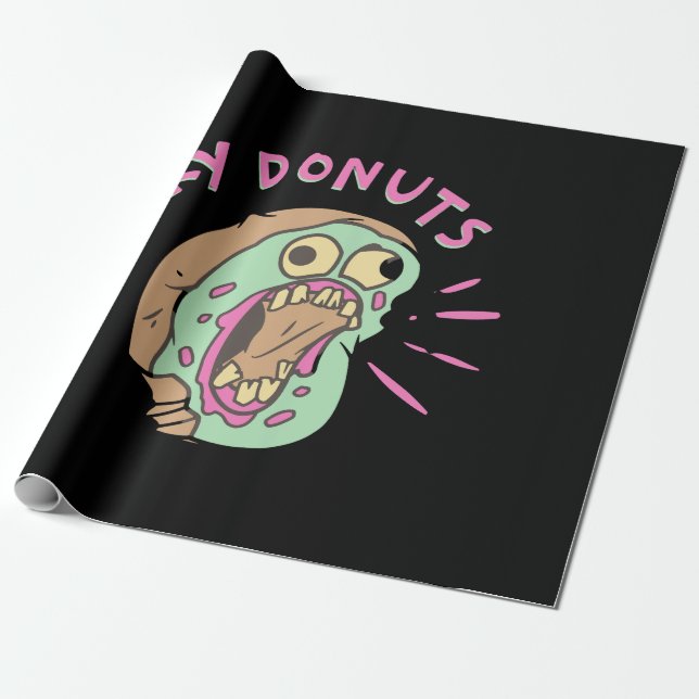 Papier Cadeau Mascotte de Donut en colère (Déroulé)