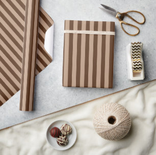Papier Cadeau Masculine café foncé Taupe Brown Ombre Stripes