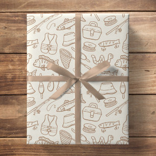 Papier Cadeau Matériel de pêche pour enfants pêcheur à la pêche