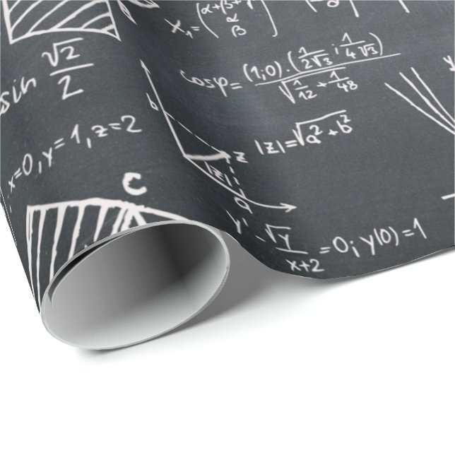 Papier Cadeau Math Physics sur Blackboard Geegy Cadeau pour ense (Coin rond)