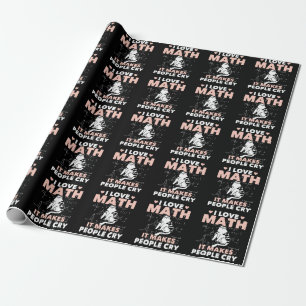 Papier Cadeau Mathématiques Amoureux de les chats amusantes Hum
