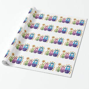 Papier Cadeau Matryoshka Poupées russes & tournesols personnalis