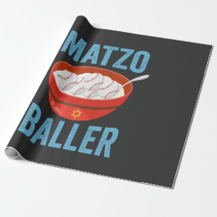 Papier Cadeau Matzo Baller Funny Baseball Hanoukka cadeau de vac