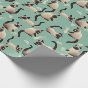 Papier Cadeau Mauvais chats siamois frapper des trucs
