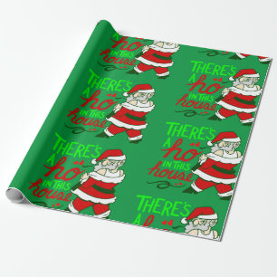 Papier Cadeau mauvais Noël santa claus ho maison