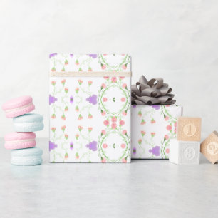 Papier Cadeau Mauve rose et corail