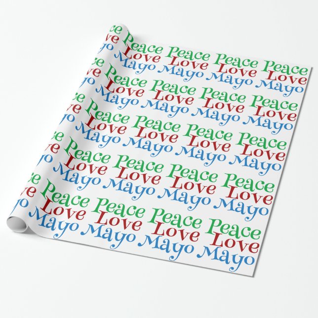 Papier Cadeau Mayonnaise Mayo drôle d'amour de paix (Déroulé)