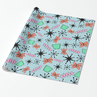 Papier Cadeau MCM rose atomique orange bleu bleu grand échelle