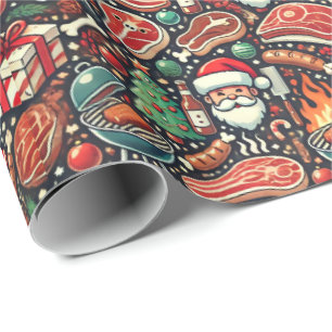 Papier Cadeau Meat Lovers' Christmas Wrapping Paper