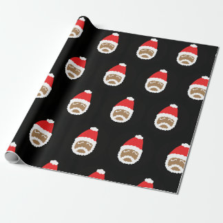 Papier Cadeau Med ethnique de Père Noël (noir)