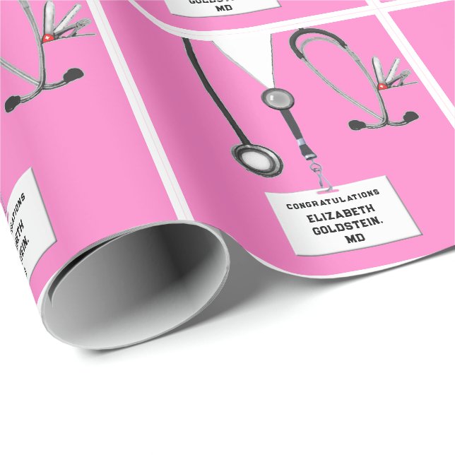 Papier Cadeau Médecin Médicale Bracelet papier (Coin rond)