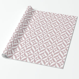 Papier Cadeau Medium Mauve Geometric Deco Cube Pattern