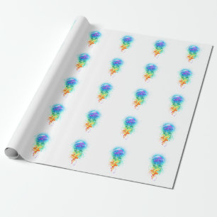 Papier Cadeau Méduse arc-en-ciel