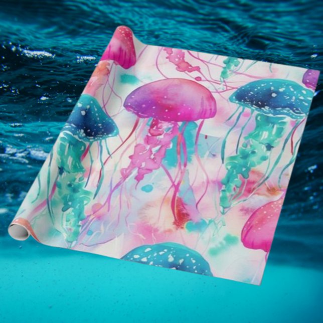 Papier Cadeau Méduse vive ( Dive into the Jellyfish Birthday Bash! )
