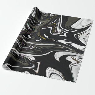 Papier Cadeau Meilleur art abstrait noir et blanc, peinture abst