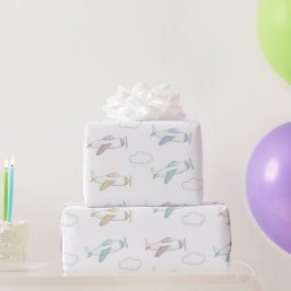 Papier Cadeau Meilleur avion et motif de nuages