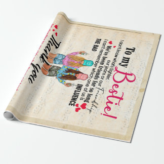 Papier Cadeau Meilleur Cadeau Ami, Drôle Jour Amitié Cadeaux