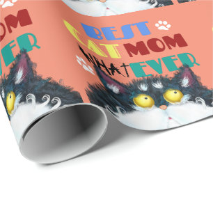 Papier Cadeau Meilleur Cat Maman jamais   Amoureux de les chats 